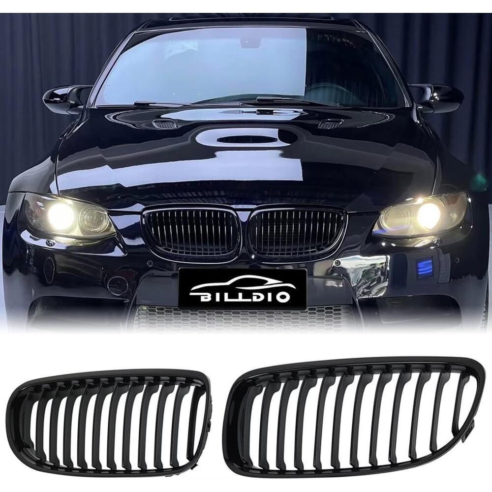 Black Kidney Single Slats Grill Compatible With BMW 3 Series E90 2009